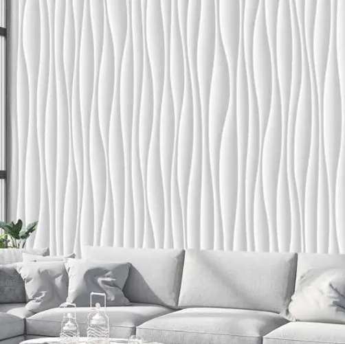 Carta da parati Chiaroscuro CP0506 con fitte linee tridimensionali di Pintdecor