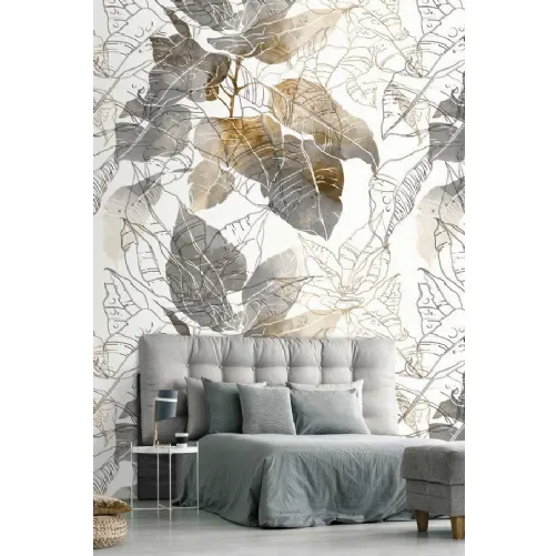 Carta da parati con grandi foglie Cromie Autunnali CP0100 di Pintdecor