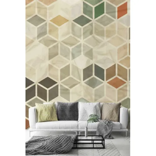 Carta da parati con cubi colorati Geometrie CP0294 di Pintdecor