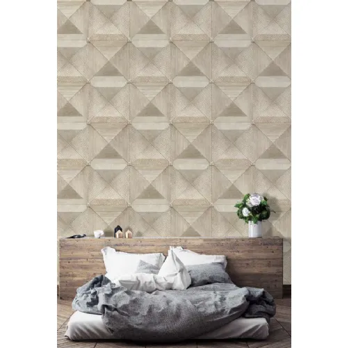 Carta da parati Intarsio CP0498 effetto boiserie in legno di Pintdecor