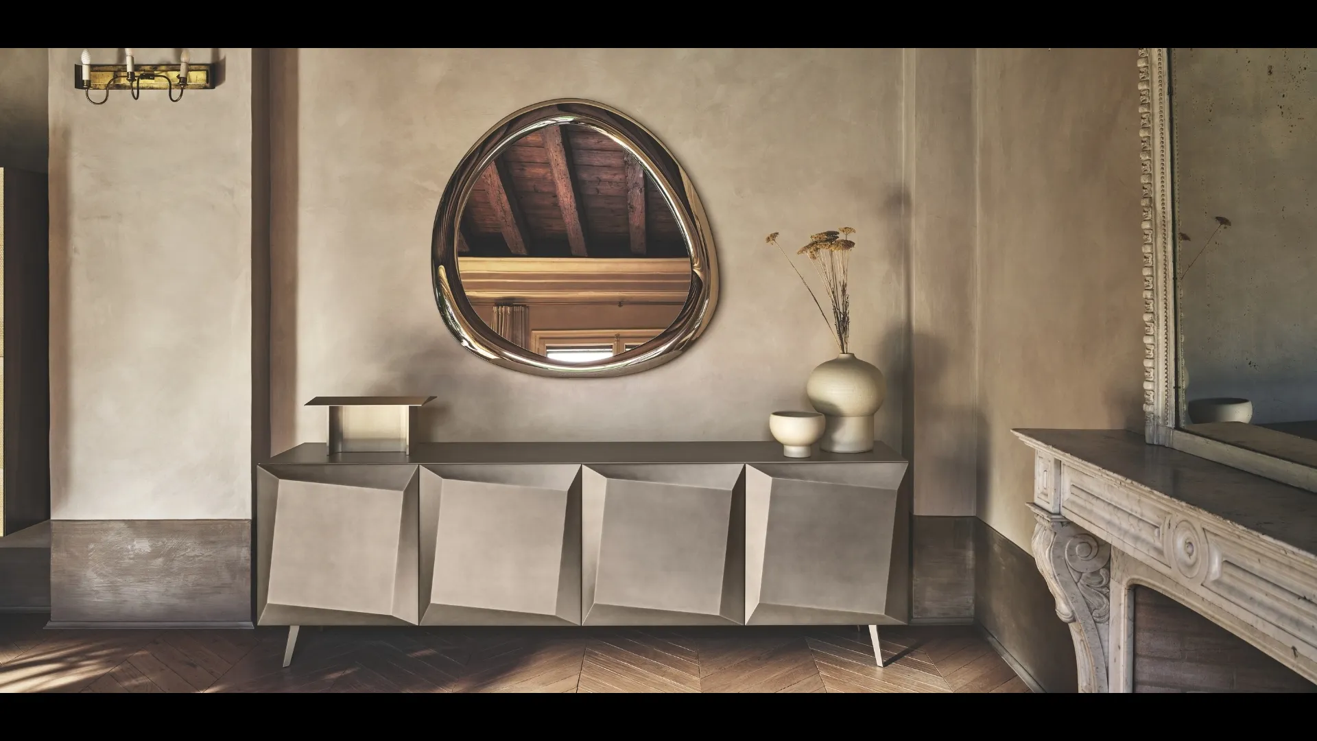 Specchio con cornice in vetro Aura di Calligaris