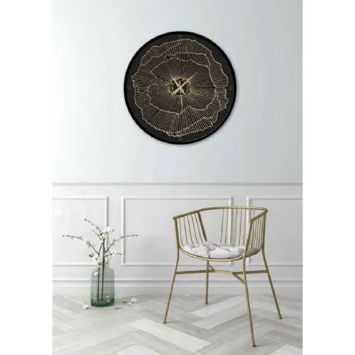 Orologio tondo da muro Linee Dorate di Pintdecor