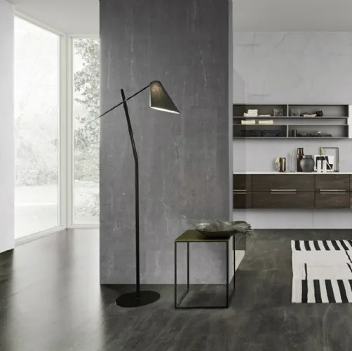 Mobile bagno sospeso M System C013 in laminato effetto legno di Baxar