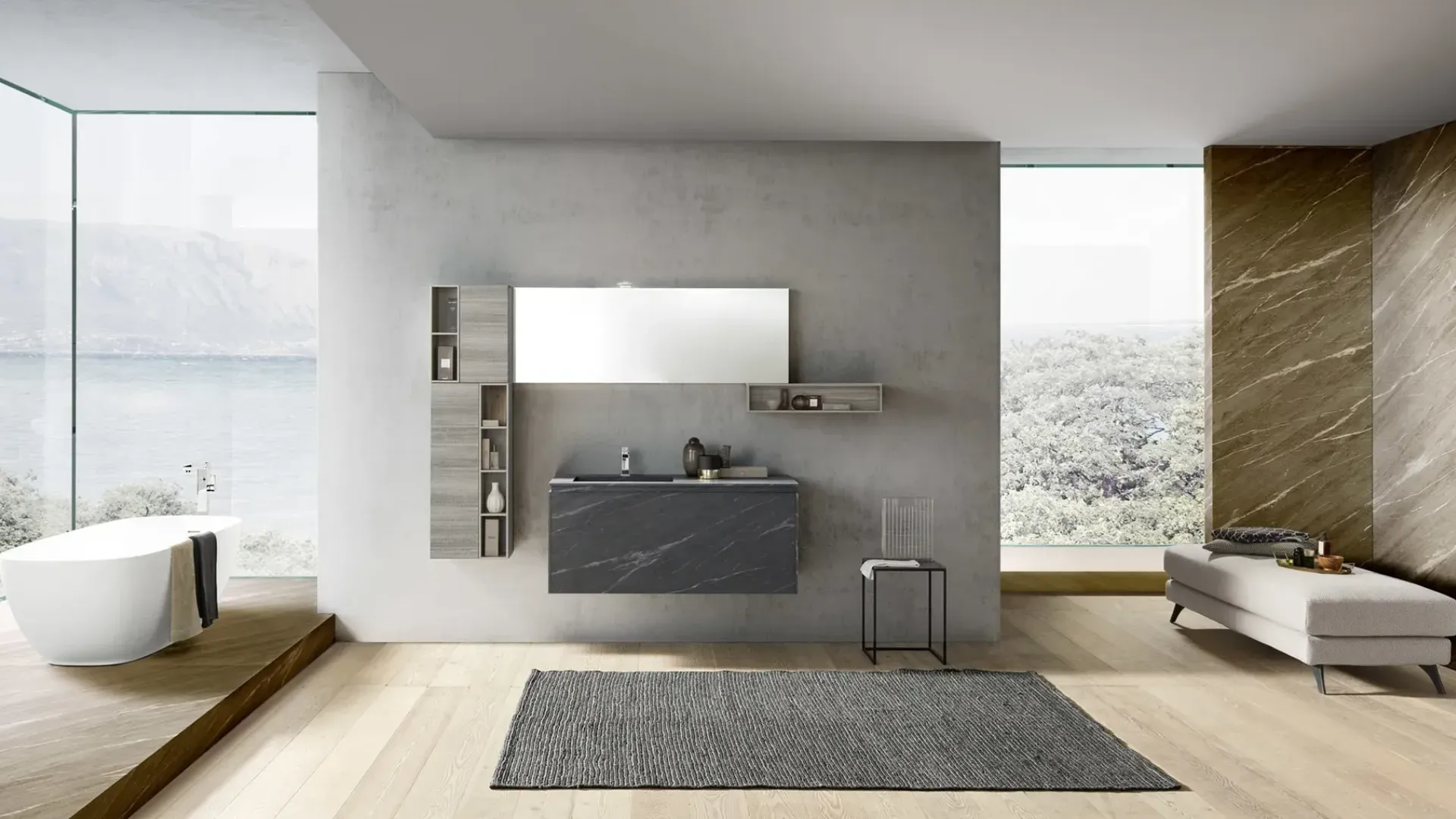 Mobile da Bagno sospeso M2 System C204 di Baxar