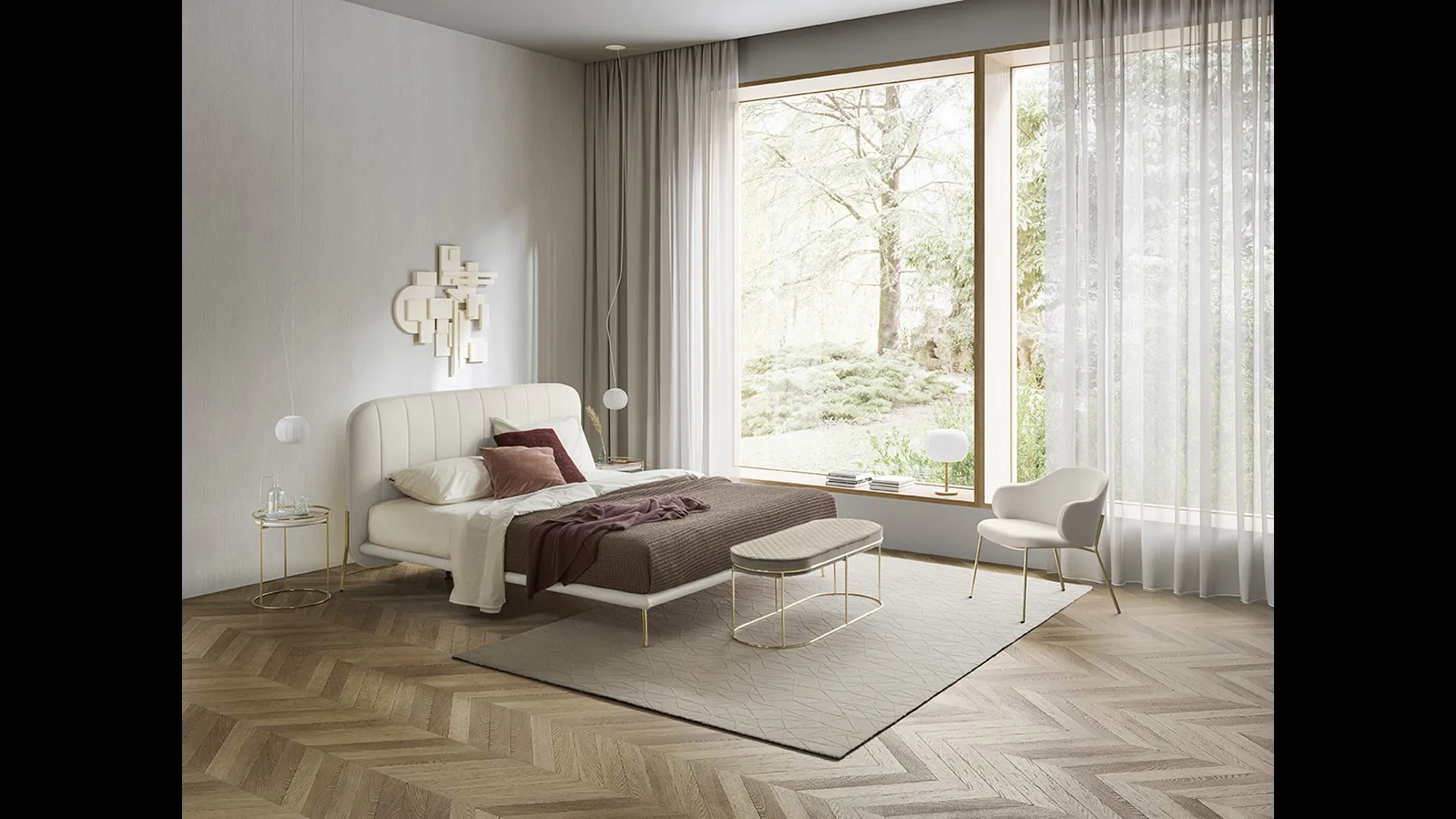 Letto imbottito Le Marais di Calligaris