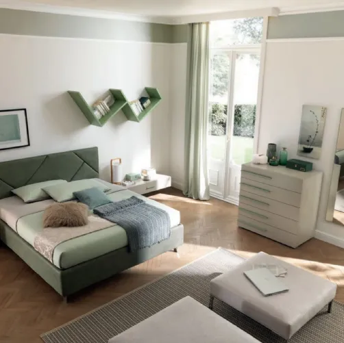 Letto in ecopelle con testiera NC104 di Moretti Compact