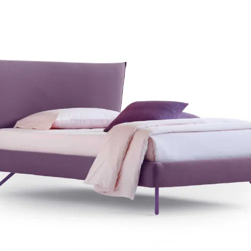 Letto singolo in tessuto con testiera Hug 04 Soft di Noctis