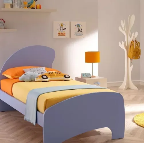 Letto singolo in laccato opaco con testiera Hat SC111 di Moretti Compact