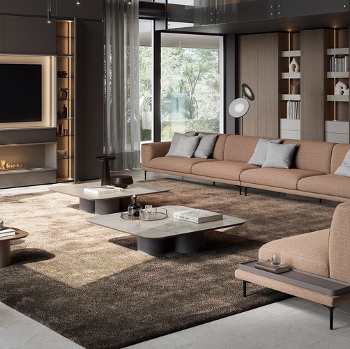 Parete Attrezzata Slim con Camino di Dall'Agnese