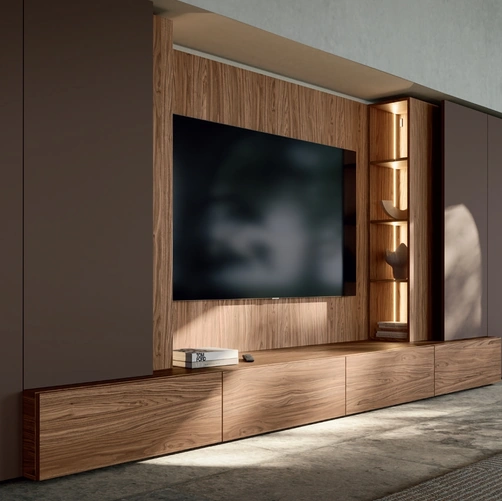 Parete Attrezzata Slim Noce Canaletto di Dall'Agnese