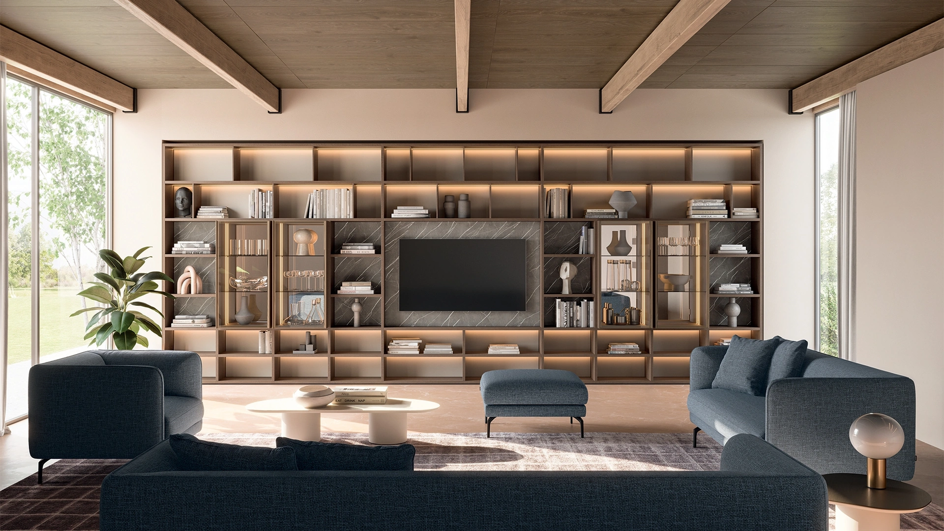 Parete Attrezzata Speed Rovere Terra di Dall'Agnese