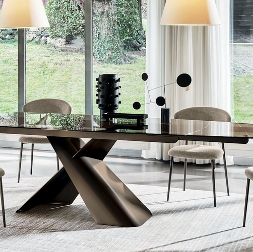 Tavolo allungabile Axiom in vetro di Calligaris