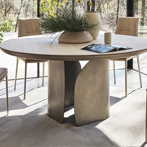 Tavolo rotondo in ceramica Twins di Calligaris