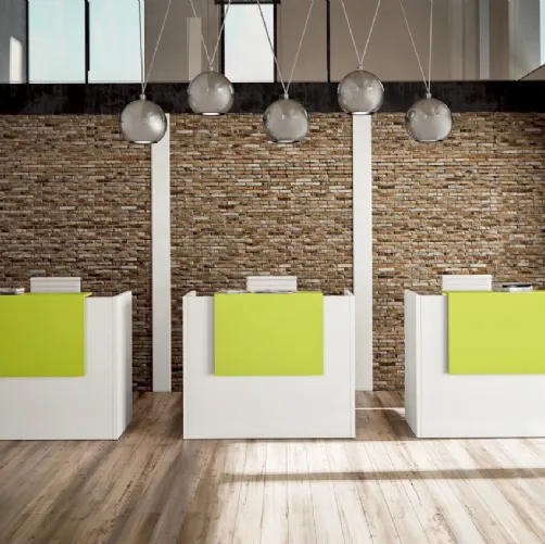 Mobile Ufficio Reception COLOR 01 in laccato bianco e colorato di Colombini Office